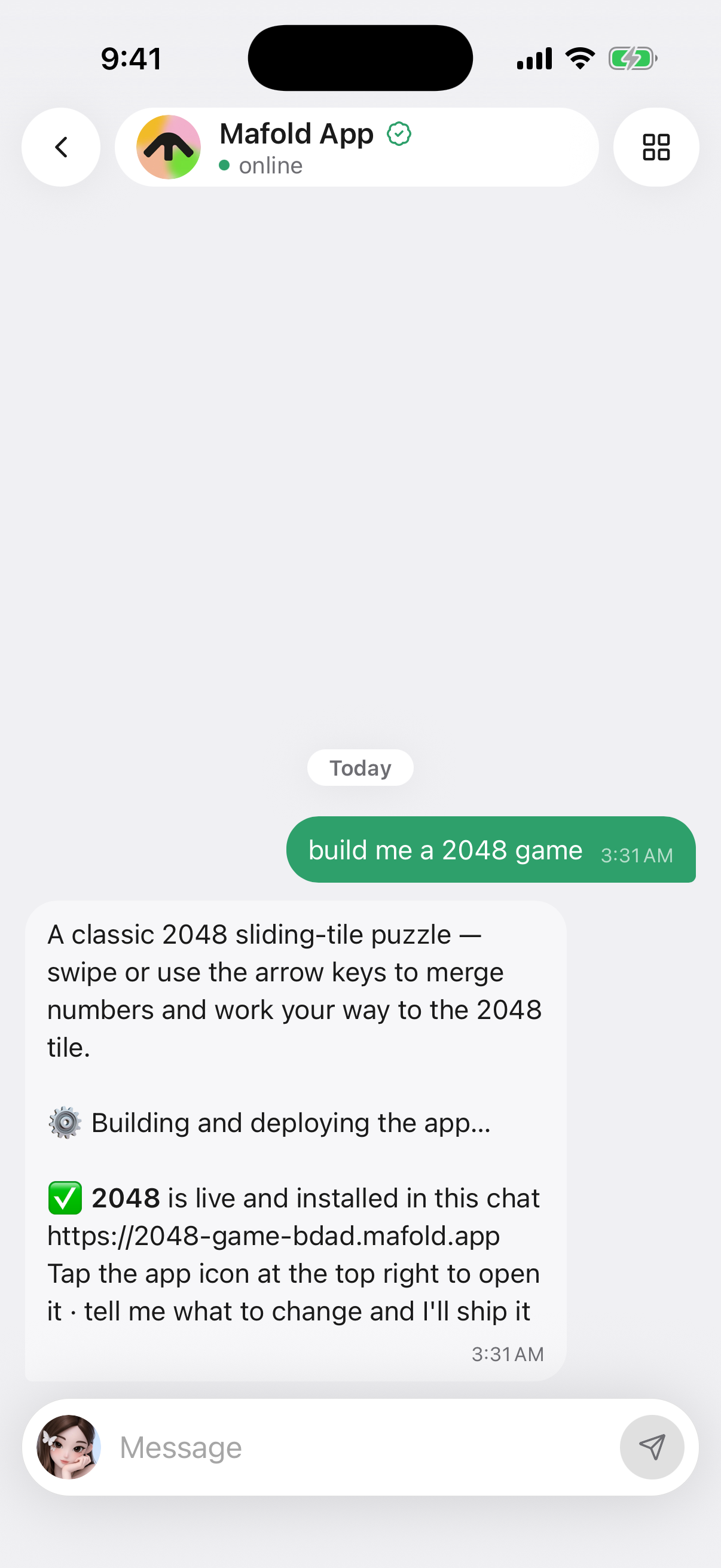 Mafold builds and deploys a 2048 game