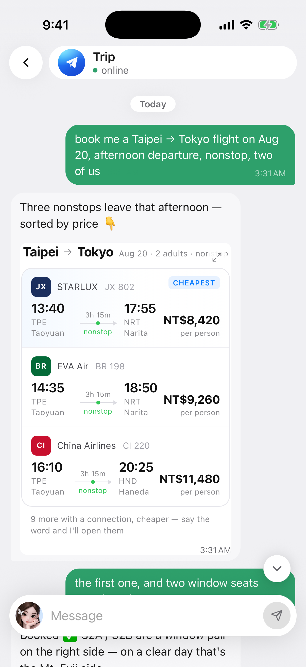 Mafold compares flight options